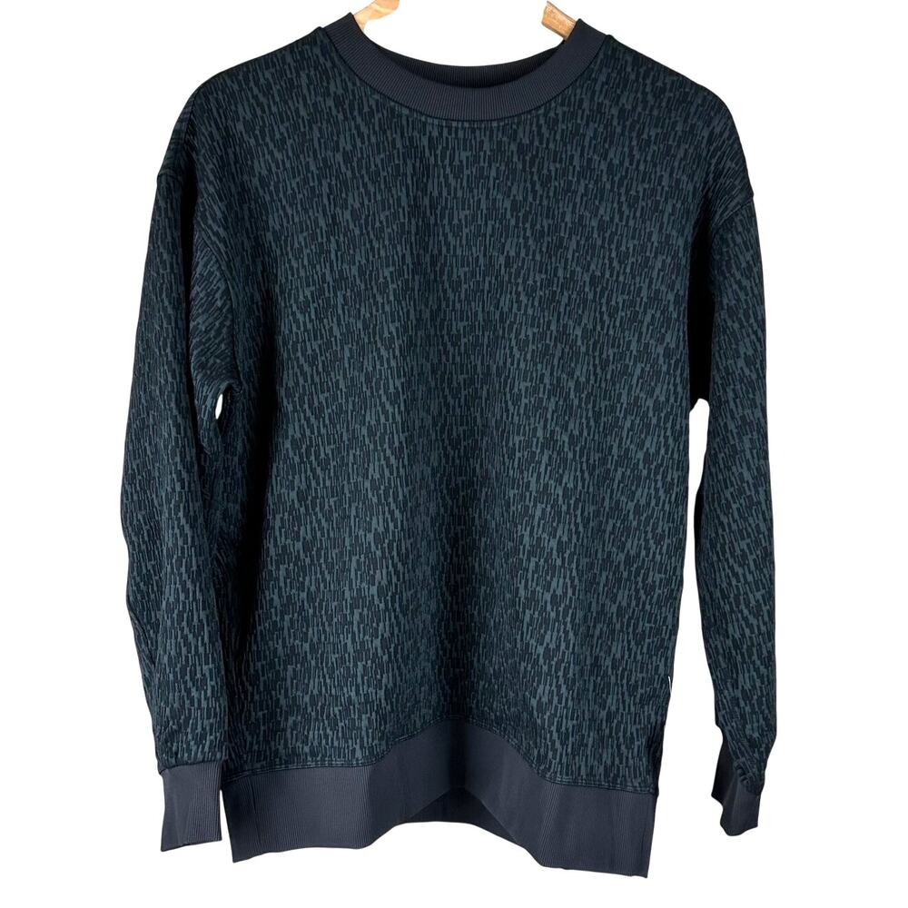 Lululemon NWT Perfectly Oversized Jacquard Crew Pullover Black Obsidian Size 2